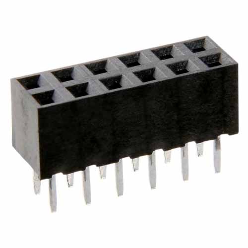 M22-7140642 - 6+6 Pos. Female DIL Vertical Throughboard Conn.