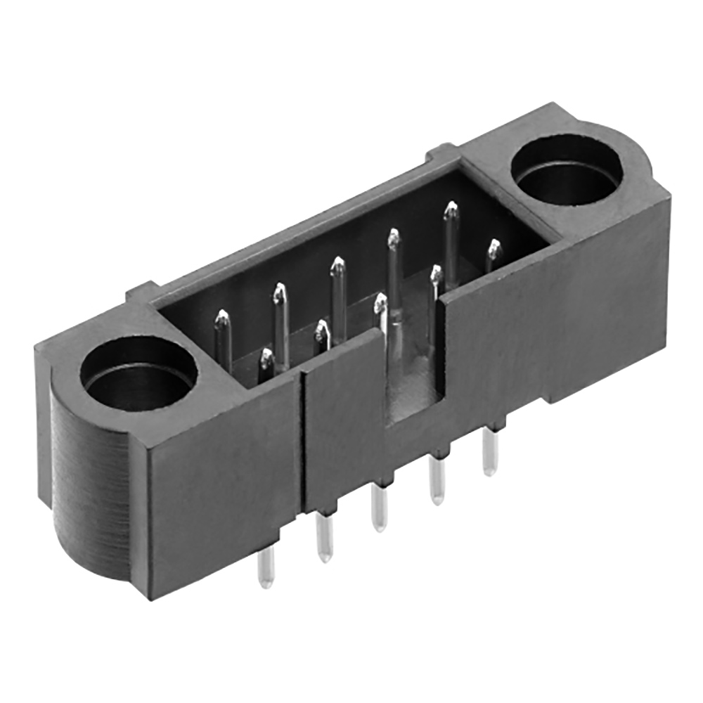 M225-5201046 - 5+5 Pos. Male DIL Vertical Throughboard Conn.