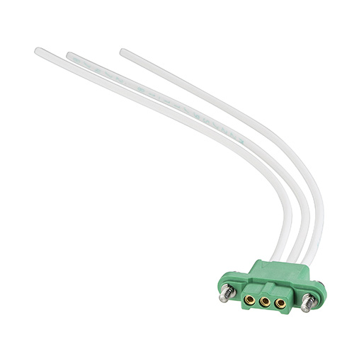 M300-FC50305F2-0300L - 3 Pos. Female SIL 18 AWG Cable Assembly, 300mm, single-end, Jackscrews