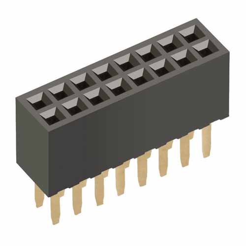 M50-3000845 - 8+8 Pos. Female DIL Vertical Throughboard Conn.