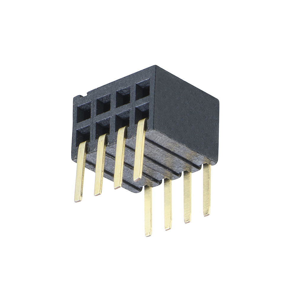 M50-3200445 - 4+4 Pos. Female DIL Horizontal Throughboard Conn.