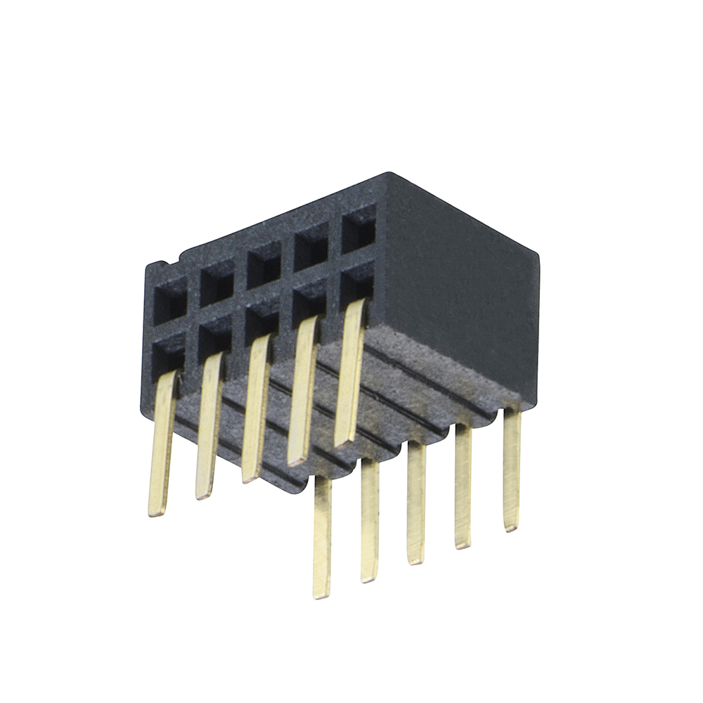 M50-3200545 - 5+5 Pos. Female DIL Horizontal Throughboard Conn.