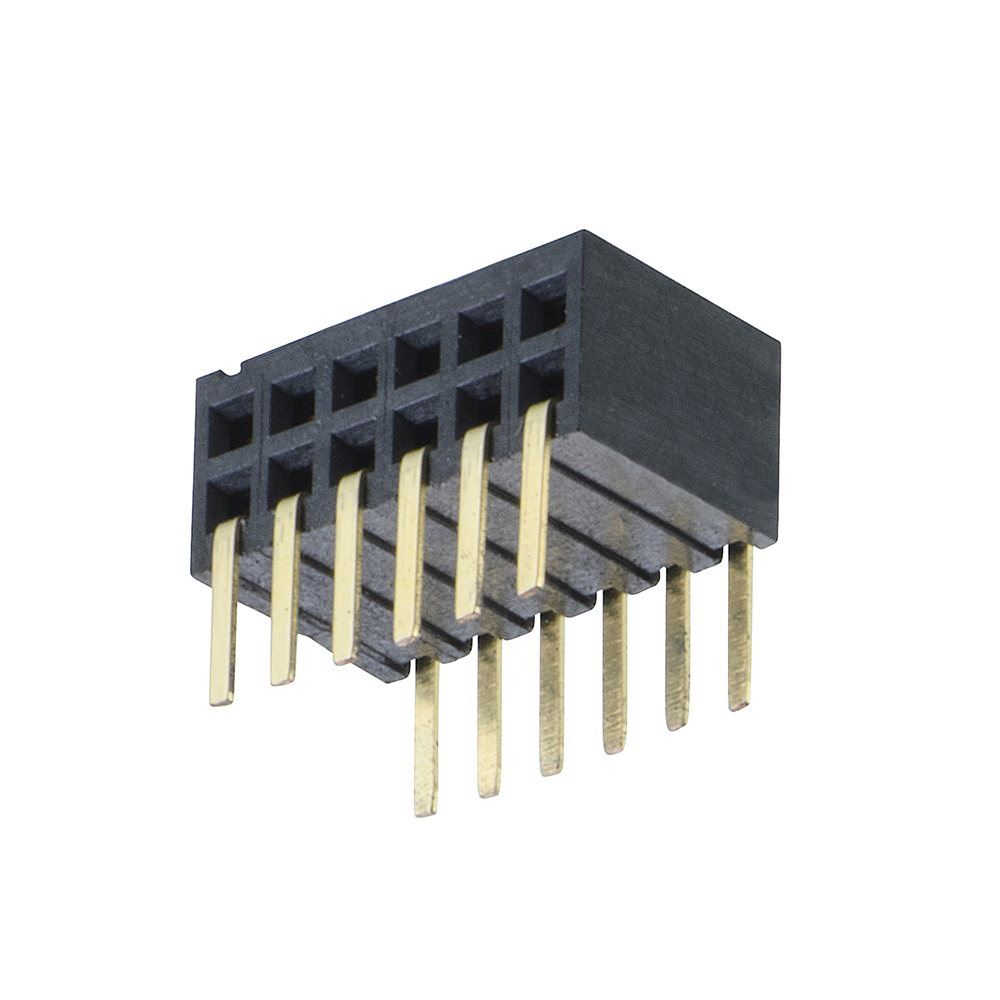 M50-3200645 - 6+6 Pos. Female DIL Horizontal Throughboard Conn.