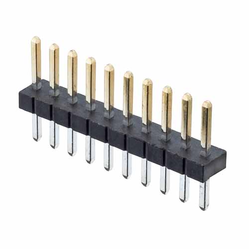 M50-3531042 - 10 Pos. Male SIL Vertical Throughboard Conn.