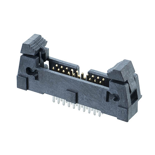 M50-3551042 - 10+10 Pos. Male DIL Vertical Throughboard Conn. with Ejector