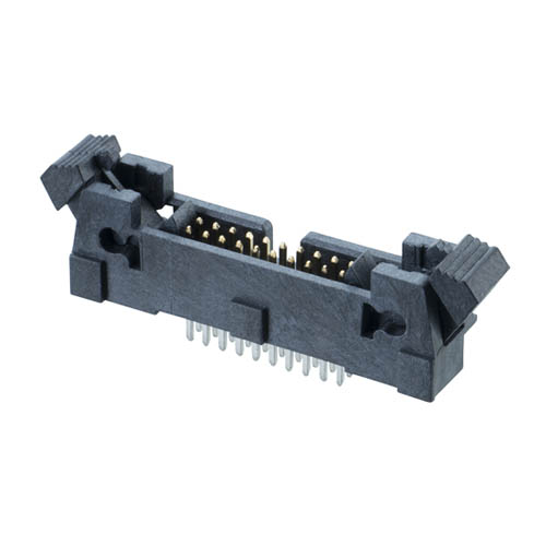 M50-3551042 - 10+10 Pos. Male DIL Vertical Throughboard Conn. with Ejector