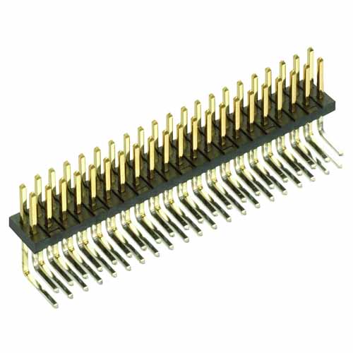 M50-3900242 - 2+2 Pos. Male DIL Horizontal Throughboard Conn.