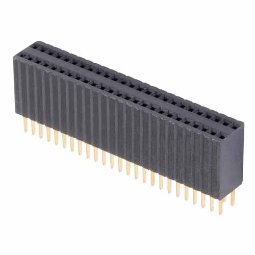 M52-5110345 - 3+3 Pos. Female DIL Vertical Throughboard Conn.