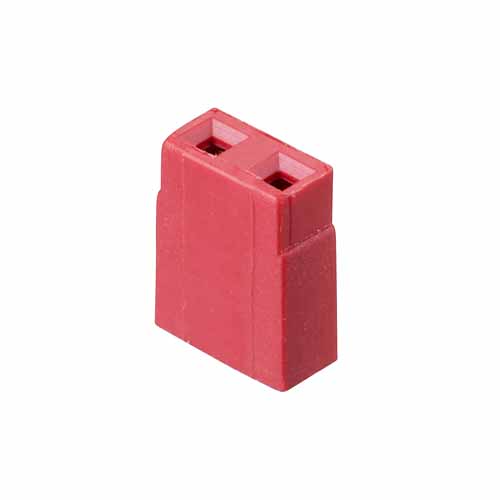 M7566-46 - 2 Pos. Female Jumper Socket, Open Shunt, Red