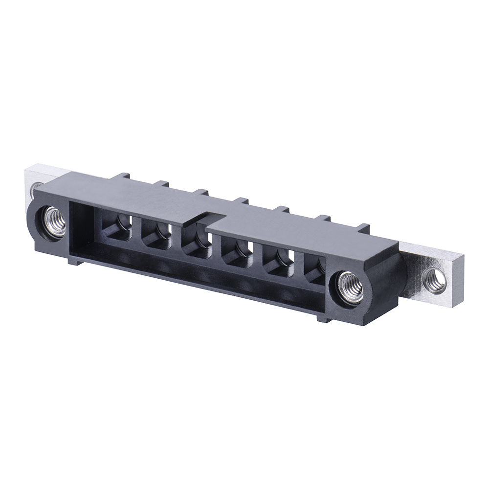 M80-273MU06-00-00 - 6 Pos. Male SIL Cable Housing, Panel Mount
