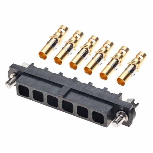 M80-4000000F1-06-325-00-000 - 6 Pos. Female SIL 12 AWG Cable Conn. Kit, Jackscrews