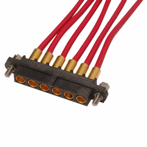 M80-4000000F1-06-327-00-000 - 6 Pos. Female SIL 16AWG Cable Conn. Kit, Jackscrews
