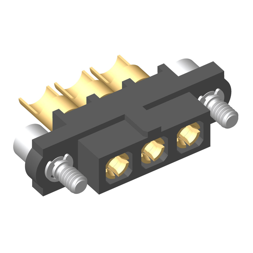 M80-4000000F2-03-PF5-00-000 - 3 Pos. Female SIL 10 AWG Cable Conn. Kit, Jackscrews