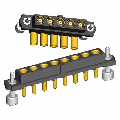 M80-4000000F3-11-307-00-000 - 11 Pos. Female SIL RG174/179/316 Cable Conn. Kit, Guide Pin Panel Mount