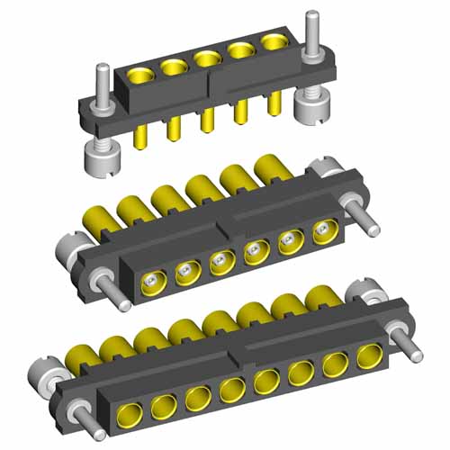 M80-4000000FP-07-329-00-000 - 7 Pos. Female SIL 20AWG Cable Conn. Kit, Guide Pin Panel Mount