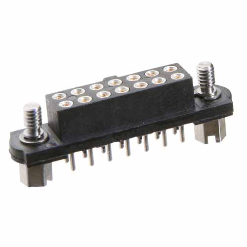 M80-4001442 - 7+7 Pos. Female DIL Vertical Throughboard Conn. Jackscrews