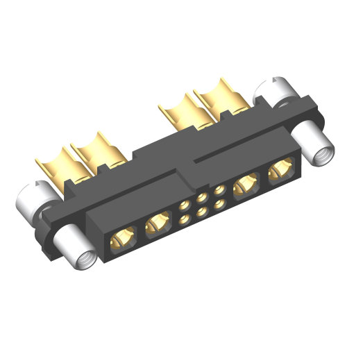 M80-4C10605F8-02-PF5-02-PF5 - 6+4 Pos. Female 24-28 AWG+10 AWG Cable Conn. Kit, Reverse Fix Panel Mount