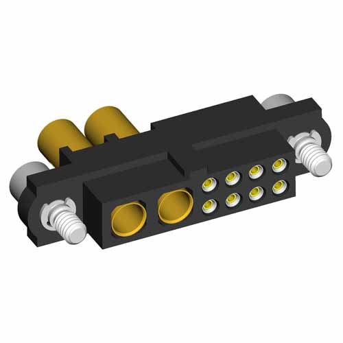 M80-4C10805F2-02-327-00-000 - 8+2 Pos. Female 24-28AWG+16AWG Cable Conn. Kit, Jackscrews