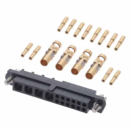 M80-4C11205F1-04-325-00-000 - 12+4 Pos. Female 24-28 AWG+12 AWG Cable Conn. Kit, Jackscrews