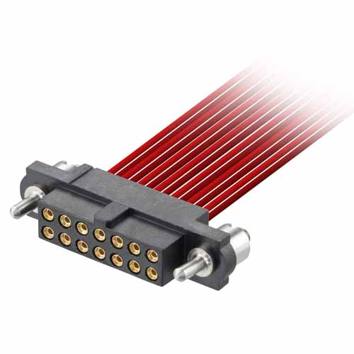 M80-4C10805F3 - 4+4 Pos. Female DIL 24-28AWG Cable Conn. Kit, Guide Pin Panel Mount