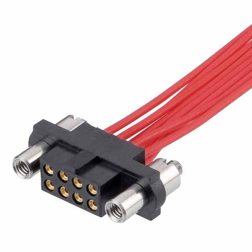 M80-4C11005F9 - 5+5 Pos. Female DIL 24-28AWG Cable Conn. Kit, Reverse Fix Panel Mount