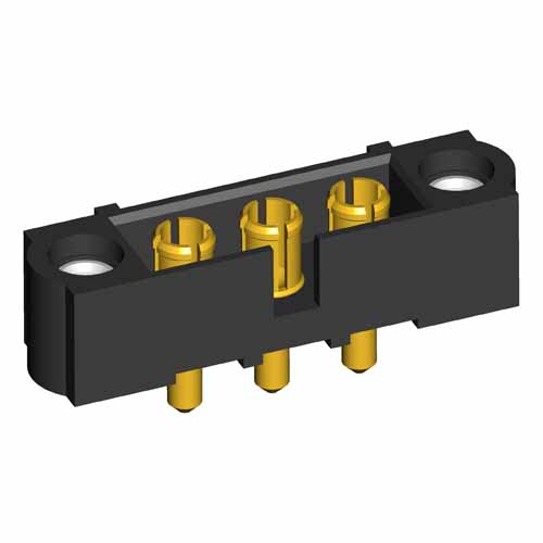 M80-5000000M1-03-331-00-000 - 3 Pos. Male SIL Vertical Throughboard Conn. Jackscrews