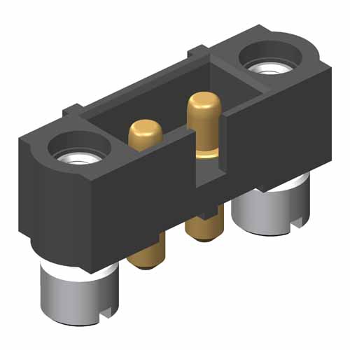 M80-5000000M2-02-PM1-00-000 - 2 Pos. Male SIL Vertical Throughboard Conn. Jackscrews