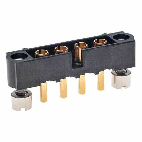 M80-5000000M3-04-332-00-000 - 4 Pos. Male SIL Vertical Throughboard Conn. Jackscrews