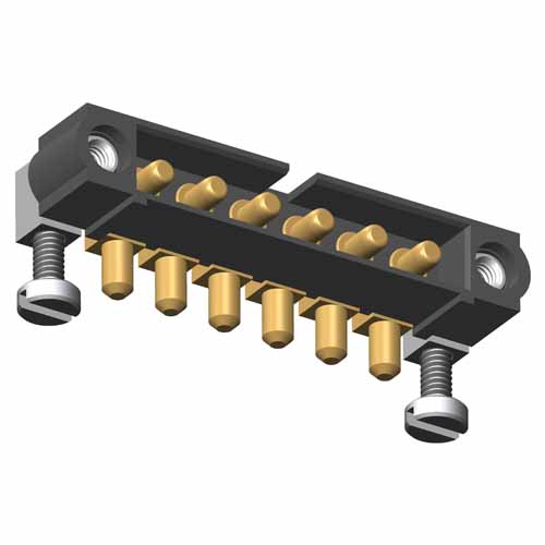 M80-5000000M5-06-PM3-00-000 - 6 Pos. Male SIL Horizontal Throughboard Conn. Jackscrews