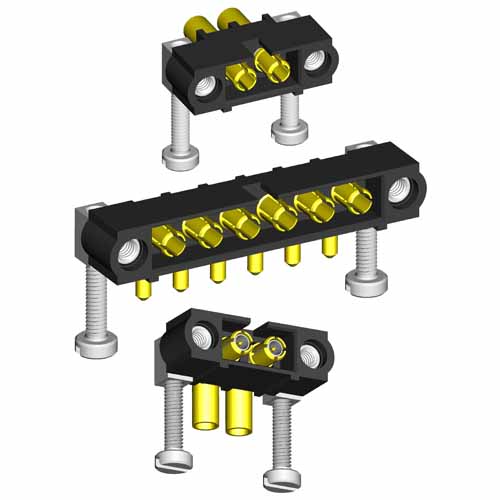 M80-5000000MN-04-334-00-000 - 4 Pos. Male SIL Horizontal Throughboard Conn. Jackscrews