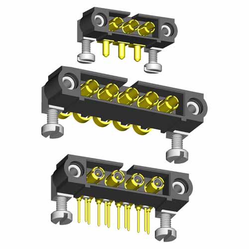 M80-5000000MP-07-315-00-000 - 7 Pos. Male SIL RG178 Cable Conn. Kit, Guide Pin Panel Mount