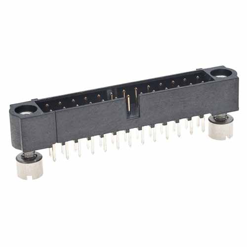 M80-5102642 - 13+13 Pos. Male DIL Vertical Throughboard Conn. Jackscrews