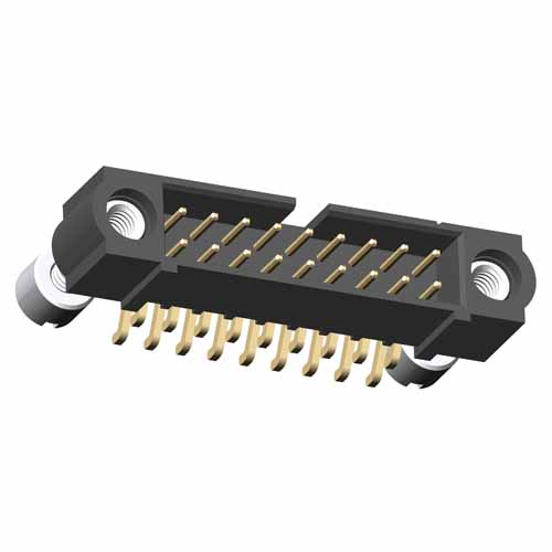 M80-5S21822M3 - 9+9 Pos. Male DIL Horizontal SMT Conn. Jackscrews