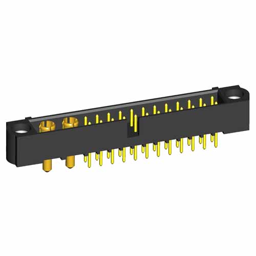 M80-5T12405M1-02-331-00-000 - 24+2 Pos. Male Signal+Power Vertical Throughboard Conn. Jackscrews