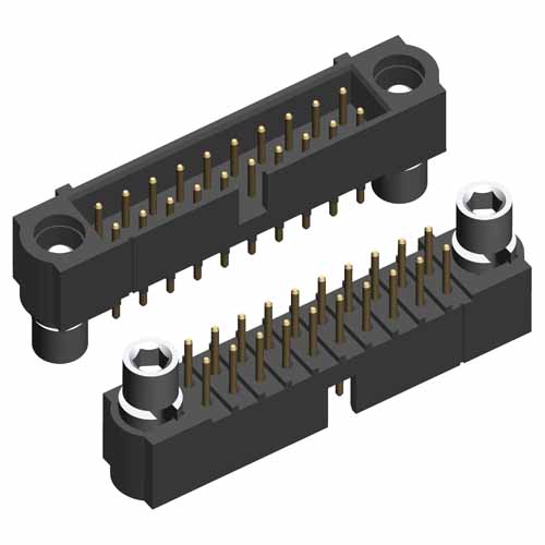 M80-5T14842MB - 24+24 Pos. Male DIL Vertical Throughboard Conn. Reverse Fix