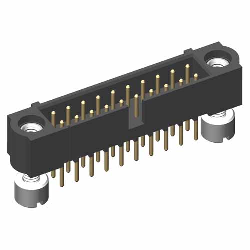 M80-5T23205MH - 16+16 Pos. Male DIL Vertical Throughboard Conn. Jackscrews