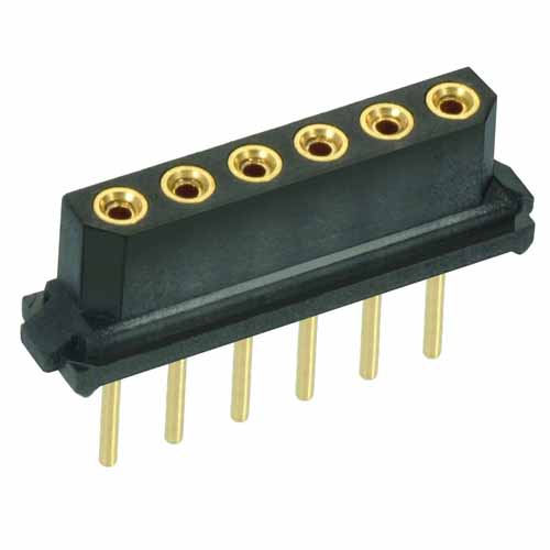 M80-7900245 - 2 Pos. Female SIL Vertical Throughboard Conn. for Latches