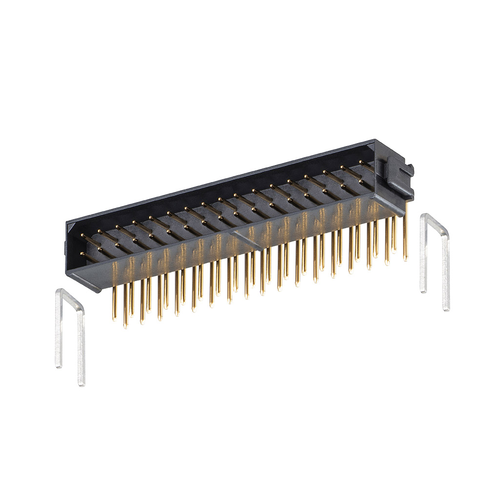 M80-8413445 - 17+17 Pos. Male DIL Horizontal Throughboard Conn. No Latches