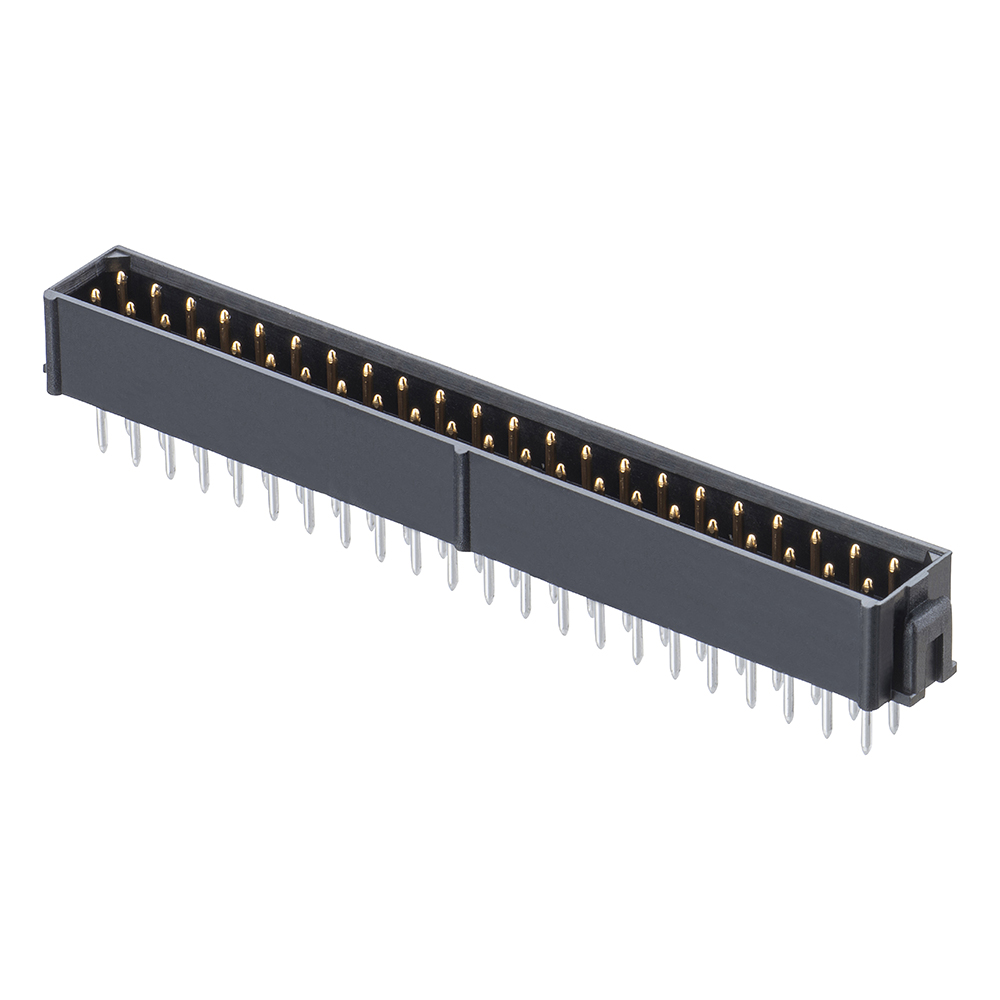 M80-8694422 - 22+22 Pos. Male DIL Vertical Throughboard Conn. No Latches