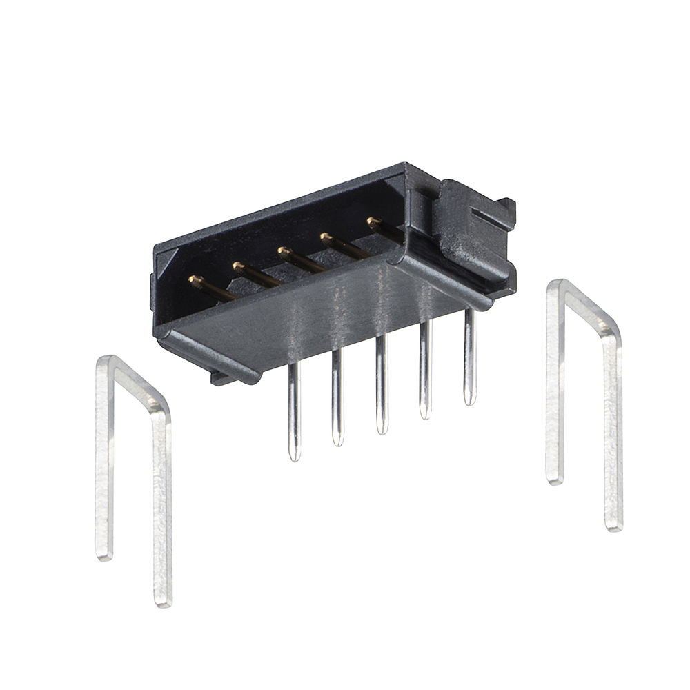B5743-105-M-L-0 - 5 Pos. Male SIL Horizontal Throughboard Conn. No Latches (BS Release)