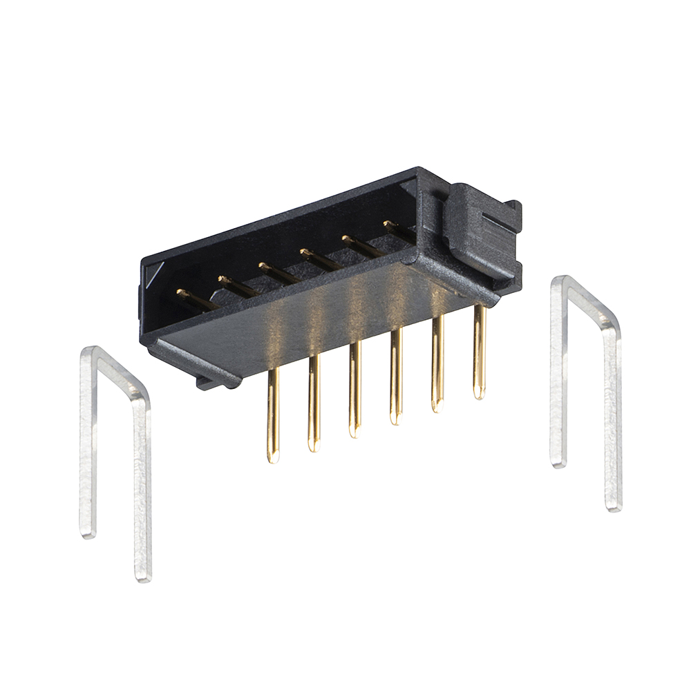 B5743-107-M-L-2 - 7 Pos. Male SIL Horizontal Throughboard Conn. No Latches (BS Release)