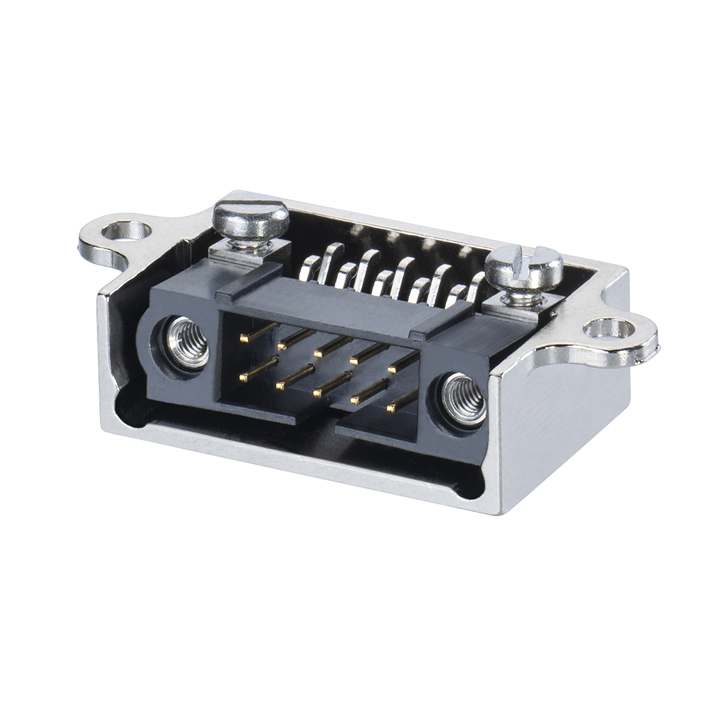 M80-9041202 - 6+6 Pos. Male Horizontal Metal Backshell for J-Tek or Mix-Tek