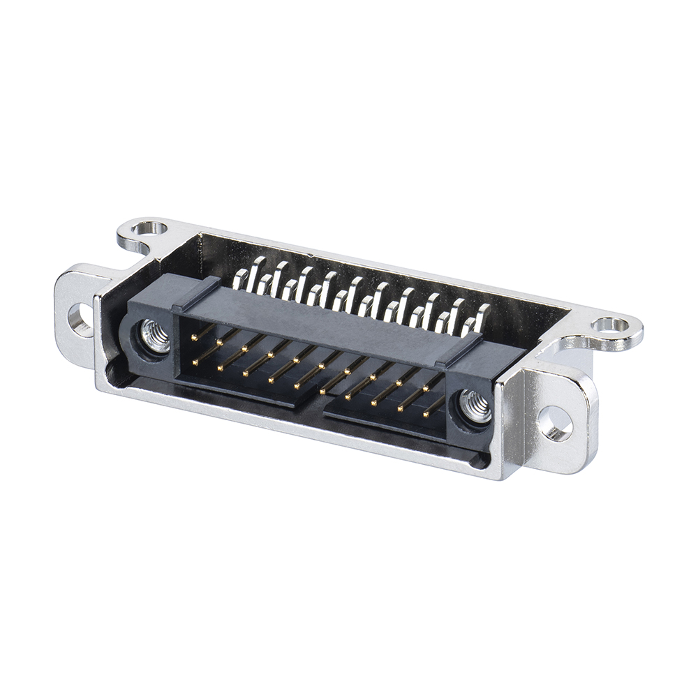 M80-9052802 - 14+14 Pos. Male Horizontal Metal Backshell for J-Tek or Mix-Tek, Panel Mount