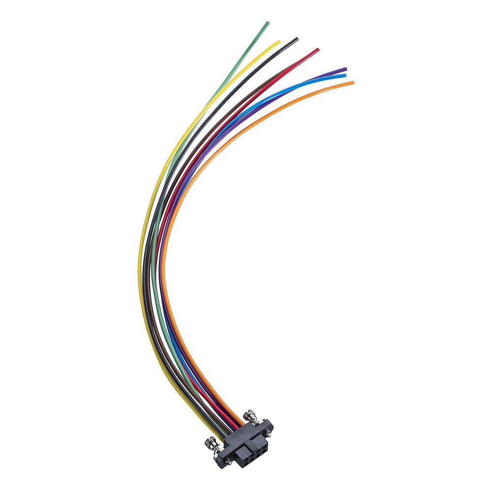 M80-FB10868FC-0150L - 4+4 Pos. Female T-Contact DIL 22 AWG Cable Assembly, 150mm, single-end, 101Lok