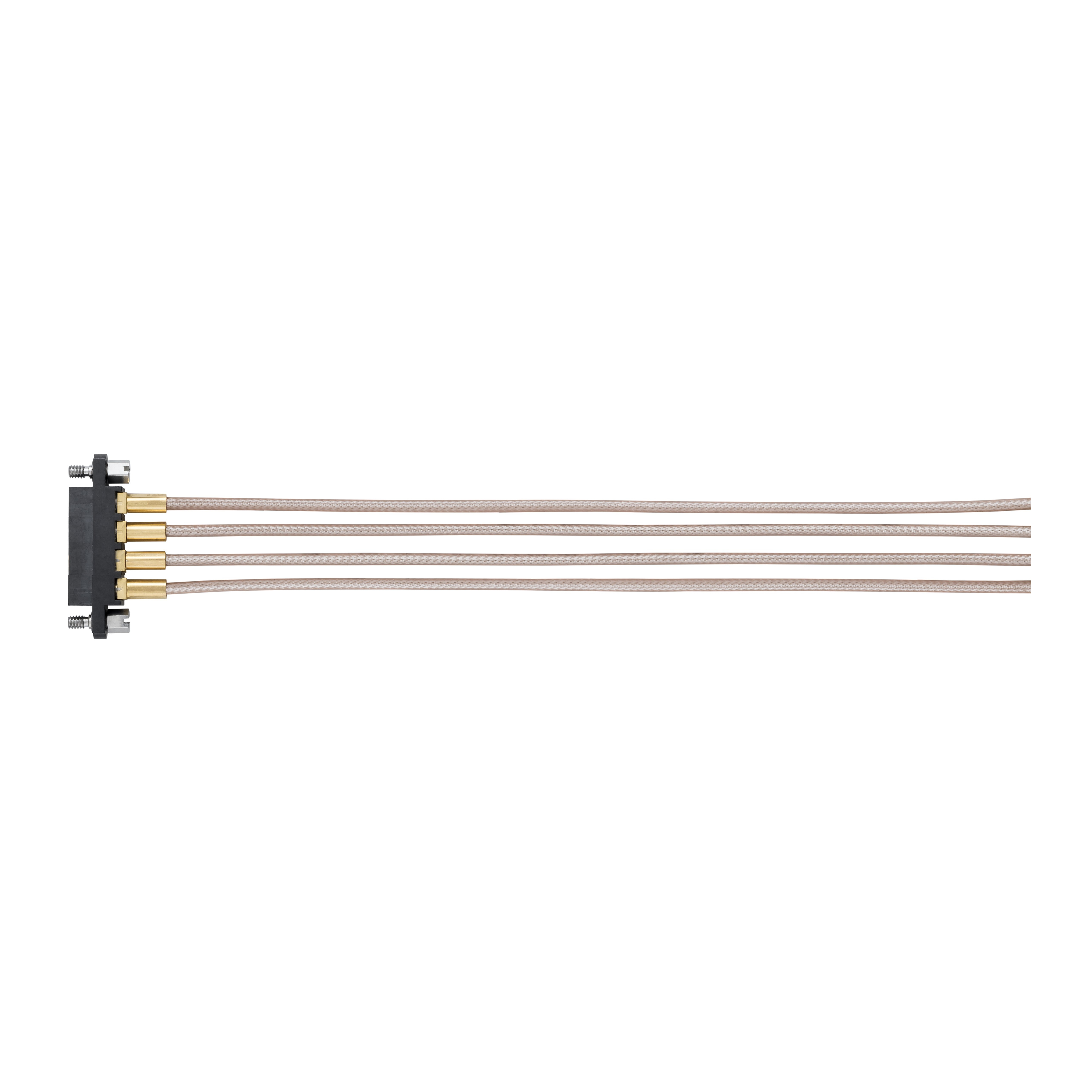 M80-FC105-04-0450L - 4 Pos. Female SIL RG178 Cable Assembly, 450mm, single-end, Jackscrews