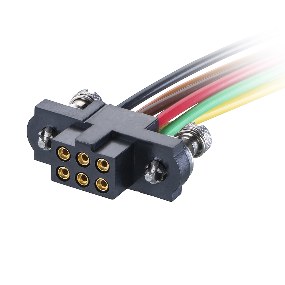 M80-FC10668FC-XXXXL - 3+3 Pos. Female DIL 22AWG Cable Assembly, single-end, 101Lok