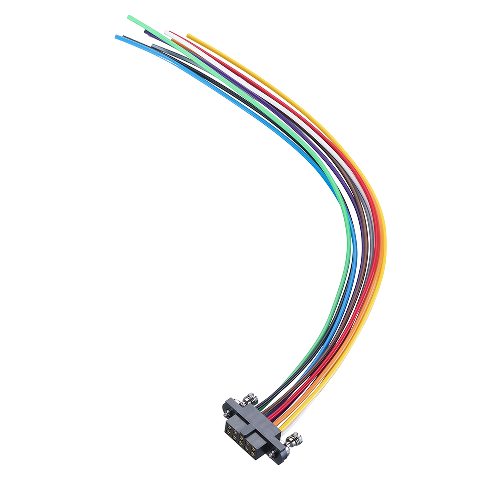 M80-FC11068FC-0150L - 5+5 Pos. Female DIL 22AWG Cable Assembly, 150mm, single-end, 101Lok