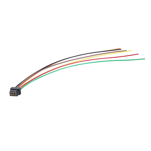 M80-FC20668L0-XXXXL - 3+3 Pos. Female DIL 24 AWG Cable Assembly, single-end, for Latches