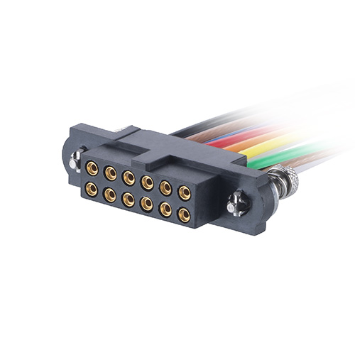 M80-FC51268FC-XXXXL - 6+6 Pos. Female DIL 30AWG Cable Assembly, single-end, 101Lok