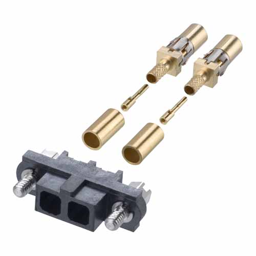 M80-FC305F1-02 - 2 Pos. Female SIL RG178 Cable Conn. Kit, Jackscrews